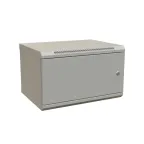 Шкаф настенный 19-дюймовый 19'' 9U 500x600х450мм металлическая передняя дверь с замком серый RAL 7035 Wrline