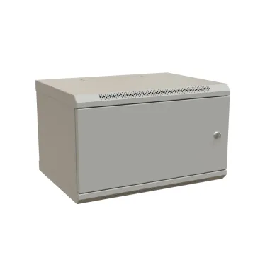Шкаф настенный 19-дюймовый 19'' 9U 500x600х450мм металлическая передняя дверь с замком серый RAL 7035 Wrline