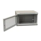 Шкаф настенный 19-дюймовый 19'' 9U 500x600х450мм металлическая передняя дверь с замком серый RAL 7035 Wrline