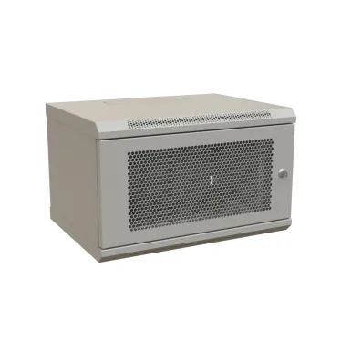 Шкаф настенный 19-дюймовый 19'' 9U 500x600х450мм металлическая передняя дверь с замком серый RAL 7035 Wrline