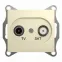 GLOSSA Розетка телевизионная TV-SAT проходная в рамку 4дБ бежевая