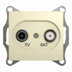 GLOSSA Розетка телевизионная TV-SAT проходная в рамку 4дБ бежевая