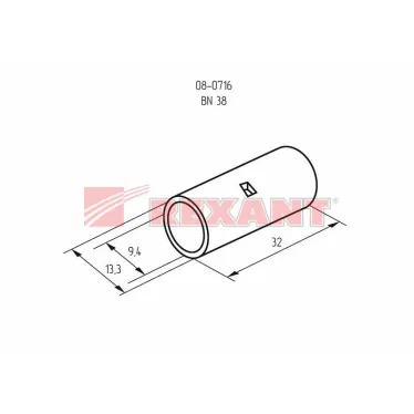 Соединительная гильза L-32 мм 35 мм² (ГМЛ (DIN) 35) | 08-0716 | REXANT