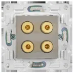 SKANDY Аудиорозетка 4-местная SK-A01N никель IEK