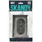 SKANDY Розетка 2-местная без заземления с защитными шторками 10А в сборе SK-R09N никель IEK