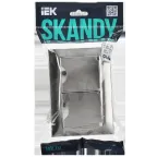 SKANDY Розетка 2-местная и крышкой 16А в сборе IP44 SK-R12N никель IEK