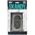 SKANDY Розетка 2-местная без заземления без защитных шторок 10А в сборе SK-R10N никель IEK