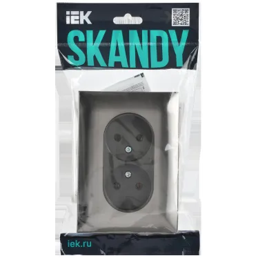 SKANDY Розетка 2-местная без заземления без защитных шторок 10А в сборе SK-R10N никель IEK