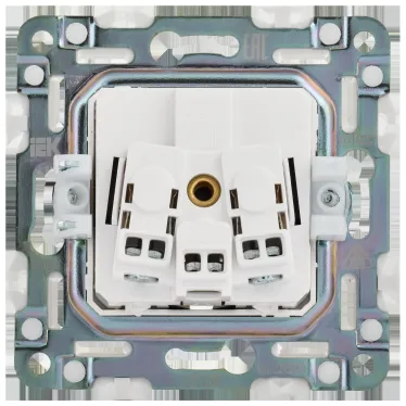 SKANDY Розетка 1-местная с заземлением с защитными шторками и крышкой 16А IP44 SK-R11N никель IEK