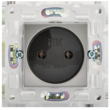 SKANDY Розетка без заземления без защитных шторок 10А SK-R02N никель IEK