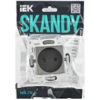 SKANDY Розетка без заземления с защитными шторками 10А SK-R01N никель IEK