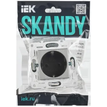 SKANDY Розетка с заземлением без защитных шторок 16А SK-R05N никель IEK