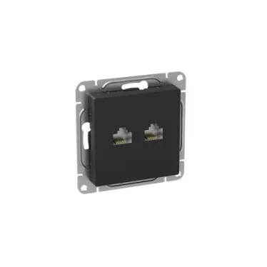 Эпика Механизм розетки RJ45 - 2шт (cat5) черный EKF