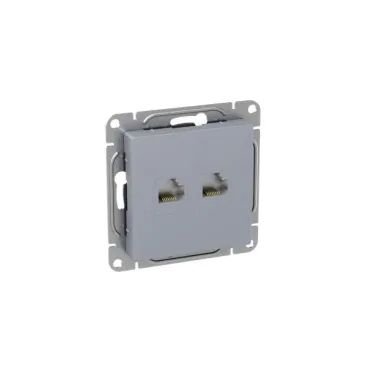 Эпика Механизм розетки RJ45 - 2шт (cat5) алюминий EKF