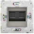 SKANDY Розетка компьютерная двойная RJ45 кат.5E SK-K03N никель IEK