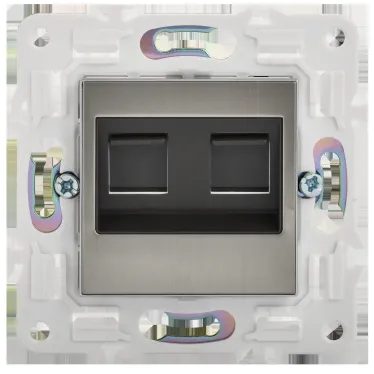 SKANDY Розетка компьютерная двойная RJ45 кат.6 SK-K04N никель IEK