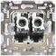 SKANDY Розетка компьютерная двойная RJ45 кат.6 SK-K04N никель IEK