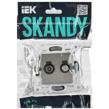 SKANDY Розетка двойная TV+SAT SK-A13N никель IEK