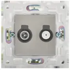 SKANDY Розетка двойная TV+SAT SK-A13N никель IEK