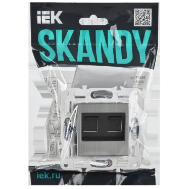 SKANDY Розетка компьютерная двойная RJ45 кат.6 SK-K04N никель IEK