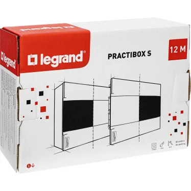 Practibox S Пластиковый щиток Встраиваемый (ЩРв-П) 1X12 Дымчатая дверь