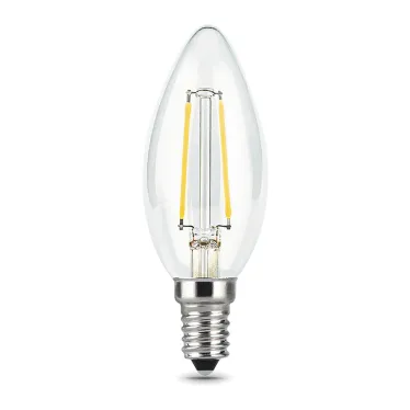 Лампа светодиодная филаментная LED 7 Вт 550 лм 2700К свеча теплый E14 AC 220В прозрачная колба Black Filament Gauss
