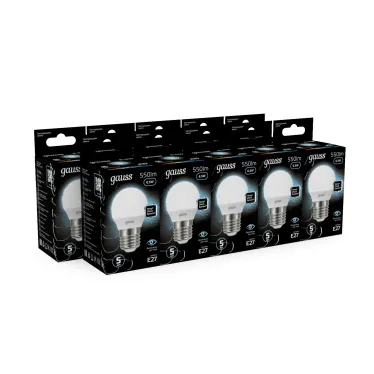 Лампа светодиодная LED 6.5 Вт 550 лм 4100К шар P45 нейтральный E27 AC 220В Black Gauss