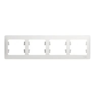 GLOSSA Рамка горизонтальная 4 поста белая
