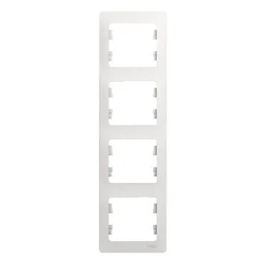 GLOSSA Рамка 4 поста вертикальная белый