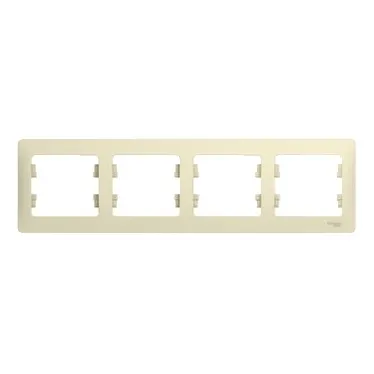 GLOSSA Рамка горизонтальная 4 поста бежевая