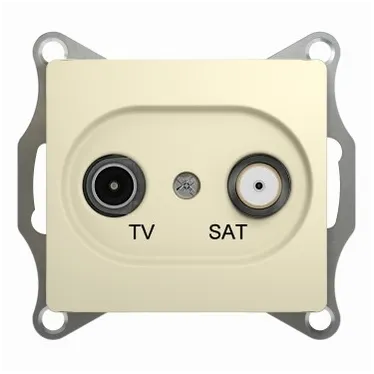 GLOSSA Розетка телевизионная TV-SAT проходная в рамку 4дБ бежевая