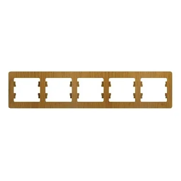 GLOSSA Рамка 5 постов горизонтальная дуб
