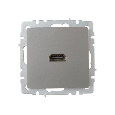 BRITE Розетка HDMI РHDMI-0-БрС сталь