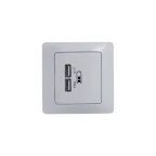 Розетка GLOSSA USB 5В/2100мА 2х5В/1050мА механизм белый