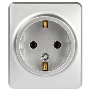 Розетка Эксперт 11-2203-03 2P+E Schuko IP20 16A-250В ОУ алюминий