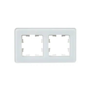 BRITE Рамка 2 поста РУ-2-2-Бр стекло белый RE IEK