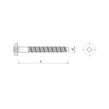 Анкер-шуруп для бетона с цилиндрической головкой, TORX, 6x35 мм