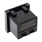 Розетка USB A+C, 2.1А, 2 гнезда, без индикатора, черная, матовая EKF