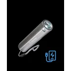 Фонарь ручной аккумуляторный 1Вт LED/линза/Li-ion 18650 1200mAh/Power-bank/ABS-пл/USB-шнур, КОСМОС