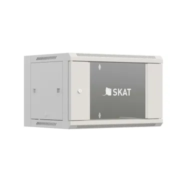 SKAT TB-6W645GF-G Шкаф настенный телекоммуникационный 6U 600х450х370мм дверь стекло