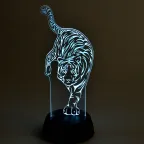 Светильник декоративный ULI-M506 RGB/3AA TIGER/BLACK с эффектом 3D Тигр на батарейках 3AA (не в/к) 1 светодиод RGB свет