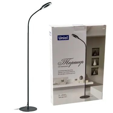 Торшер ULM-T610 7W/4500K/DIM BLACK напольный светодиодный 7W с регулировкой наклона Сенсорный выключатель Диммер Черный ТМ