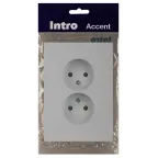 Розетка Intro Accent 6-204-01 2х2P, 16А-250В, IP20, СУ, AL/CU, белый