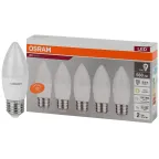 Лампа светодиодная LED 7 Вт E27 3000К 560Лм свеча 220 В (замена 60Вт) OSRAM