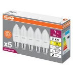 Лампа светодиодная LED 7 Вт E27 3000К 560Лм свеча 220 В (замена 60Вт) OSRAM