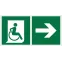 Знак безопасности NPU-1510.E73''Напр. движения к эвакуац. выходу МГН направо''