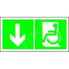                  Знак безопасности PS-40206.E71''Указ. двери эвакуац. выхода (лев.) для МГН''
               