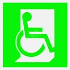                  Знак безопасности PP-17174.E60-01''Выход для МГН здесь (левосторонний)''
               