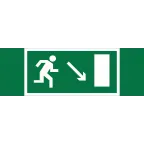                  Знак безопасности BL-3511B.E07''Напр. к эвакуационному выходу направо вниз''
               