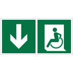                  Знак безопасности NPU-2010.E71''Указ.двери эвакуац. выхода (лев.) для МГН''
               